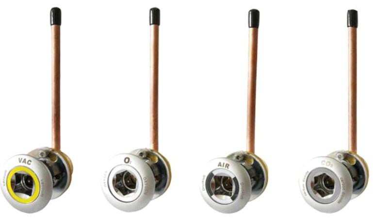 Клапан быстроразъёмный медицинский консольный (для различных газов, различных стандартов)