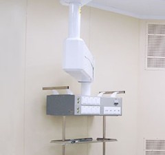 Консоль МК-НД-800 с двух-плечевым потолочным креплением и горизонтальным модулем