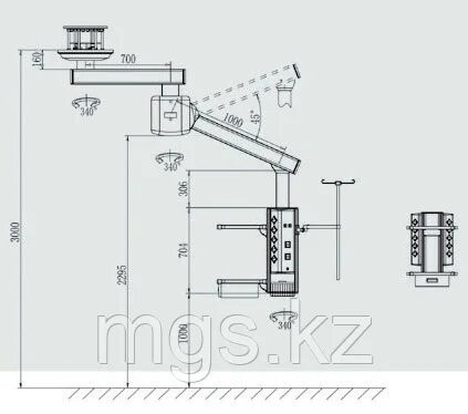 Консоль операционная потолочная двухплечевая с сервоприводом мод. TPE-2