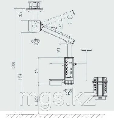 Консоль потолочная установочная одноплечевая с сервоприводом мод. TPE-1