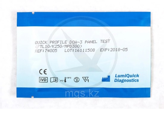 Тест-кассета наркотест на 3 наркотических вещества (Опиаты,растительные каннабиноиды//Амфетамин)