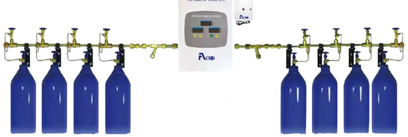 Газовая рампа с автоматическим цифровым манифолдом на 8 (4+4) баллонов