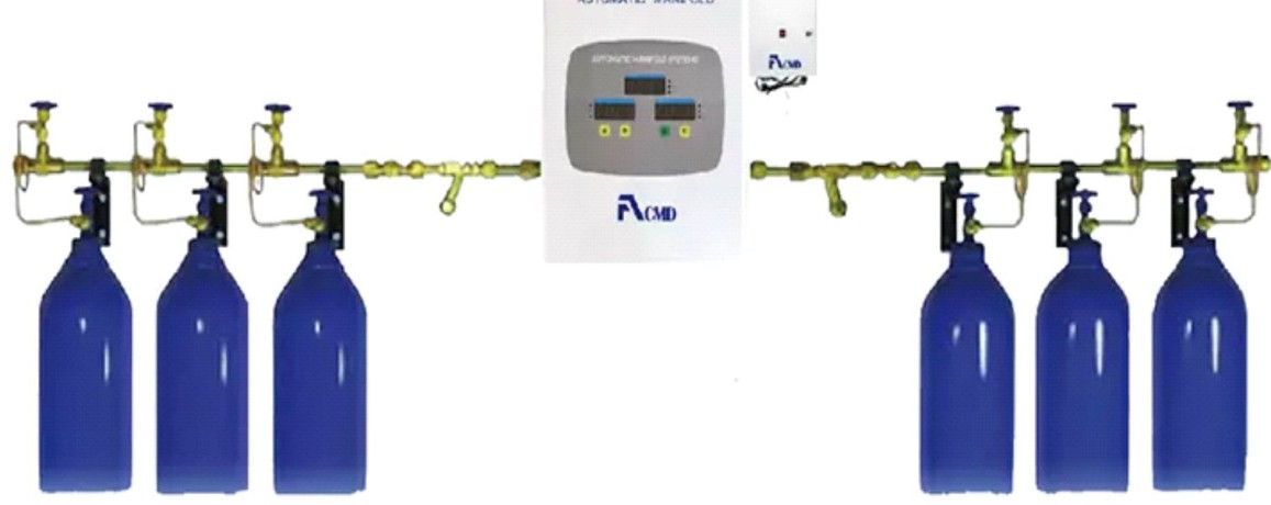 Газовая рампа с автоматическим цифровым манифолдом на 6 (3+3) баллонов