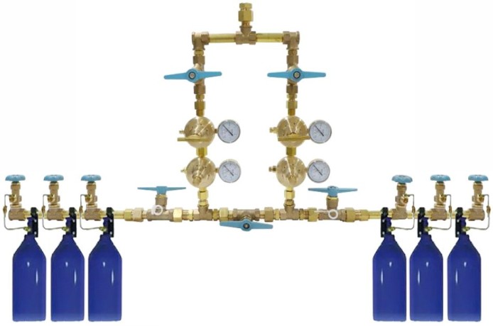 Газовая рампа на 6 (3+3) баллона